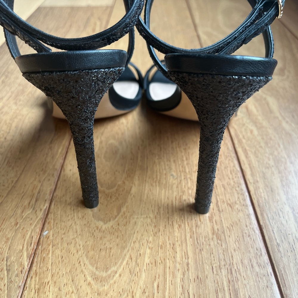Stuart Weitzman Crystal Buckle 95 Glitter Sandal Size 8.5 - Picture 7 of 9